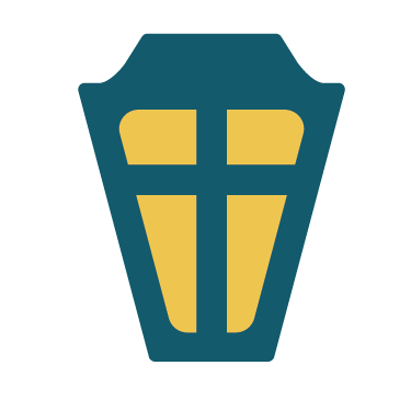 Lantern icon — teal and gold