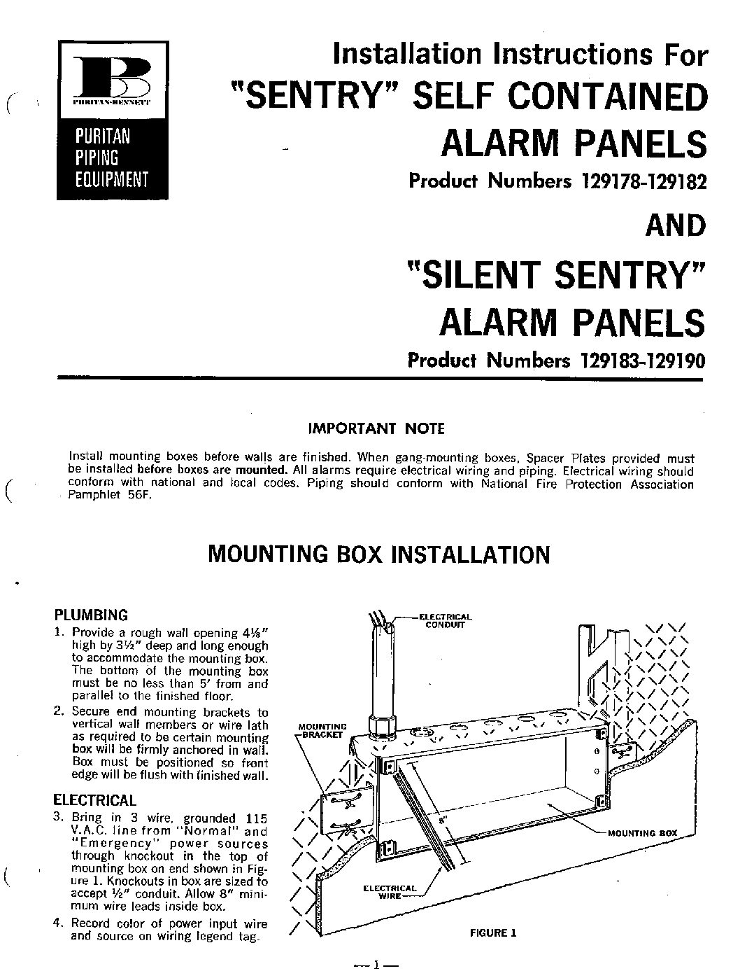 847435.A II For Sentry Alarm Panels