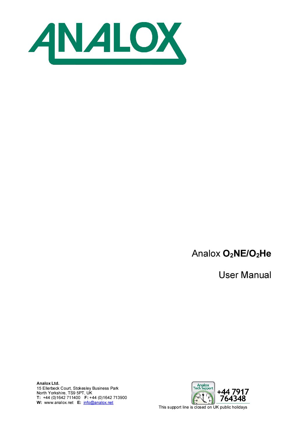 AA1-810-19 O2NE User Manual