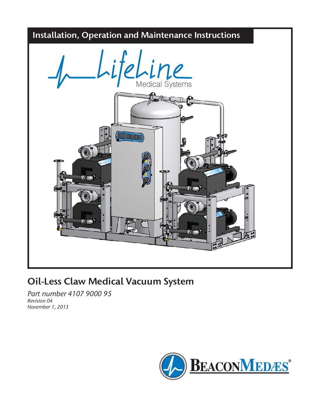 Lifeline Medical Claw Vacuum O&M 4107 9000 95 Rev04