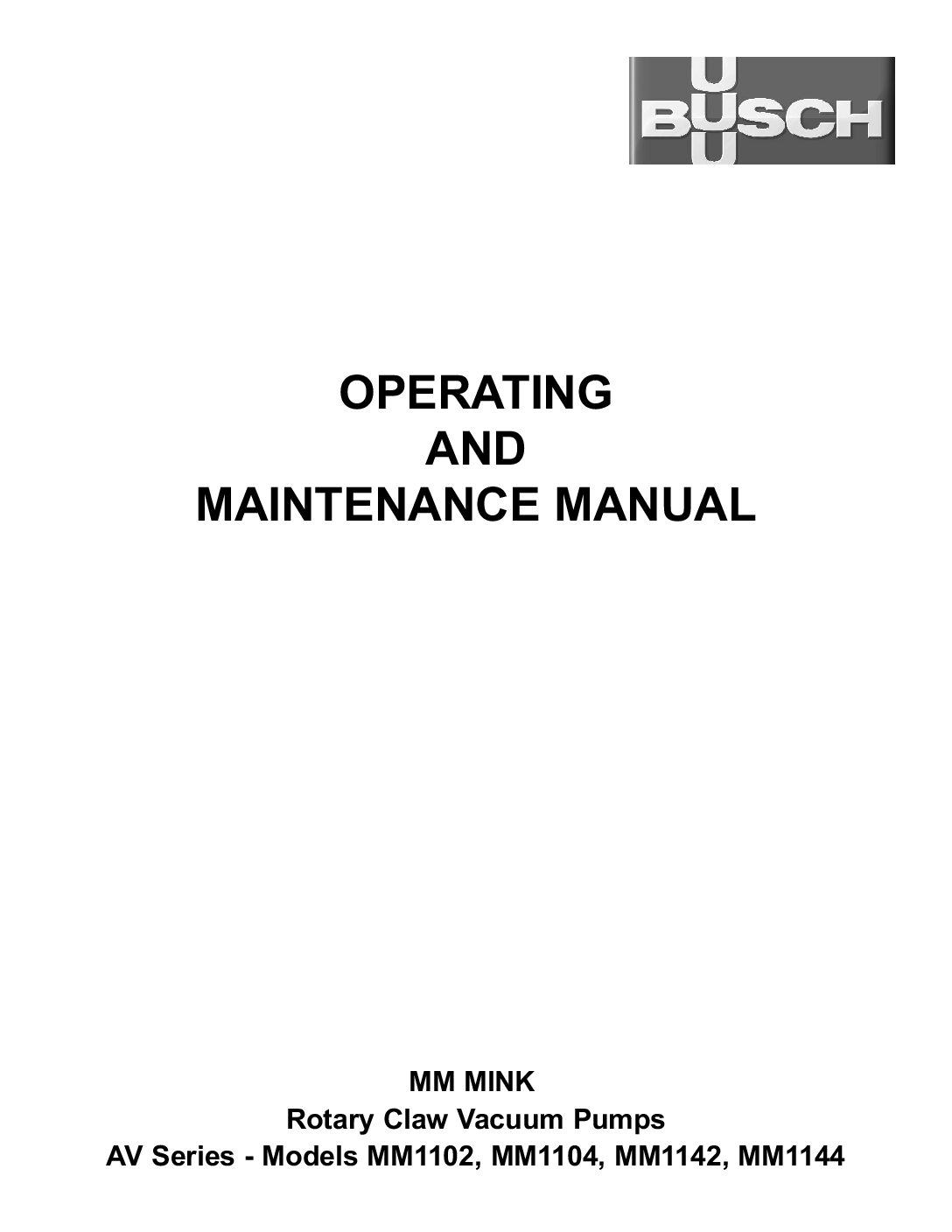 MM Mink AV Series OM Manual