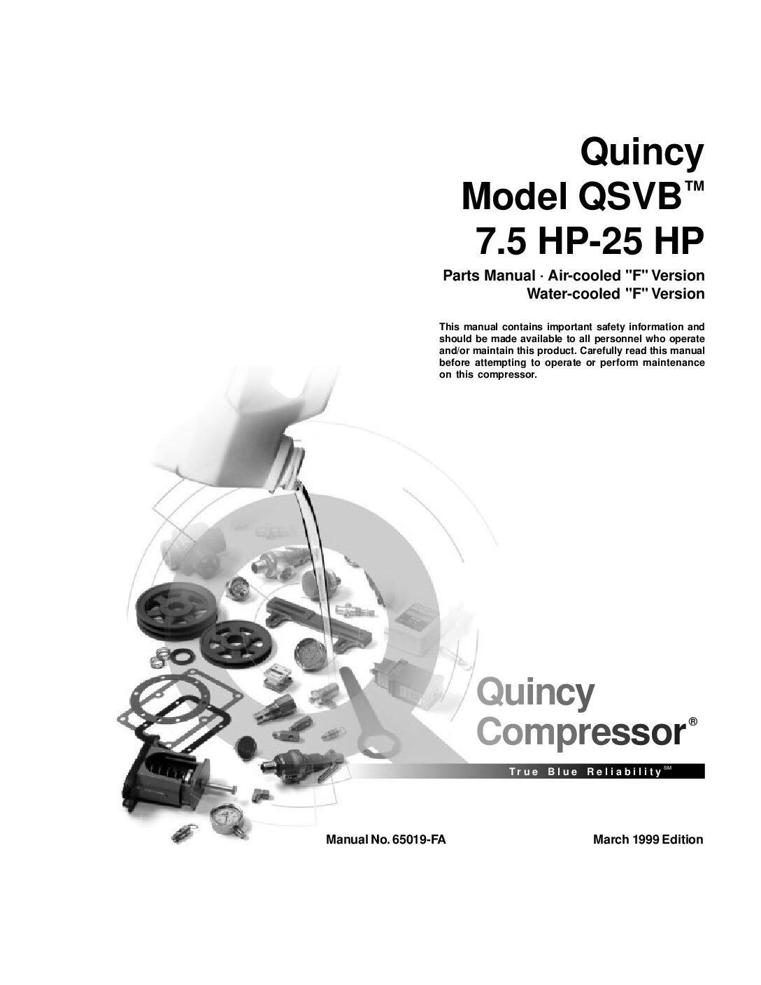 Parts Manual NO 65019-FA QSVB 7.5 - 25 HP F Version March 1999