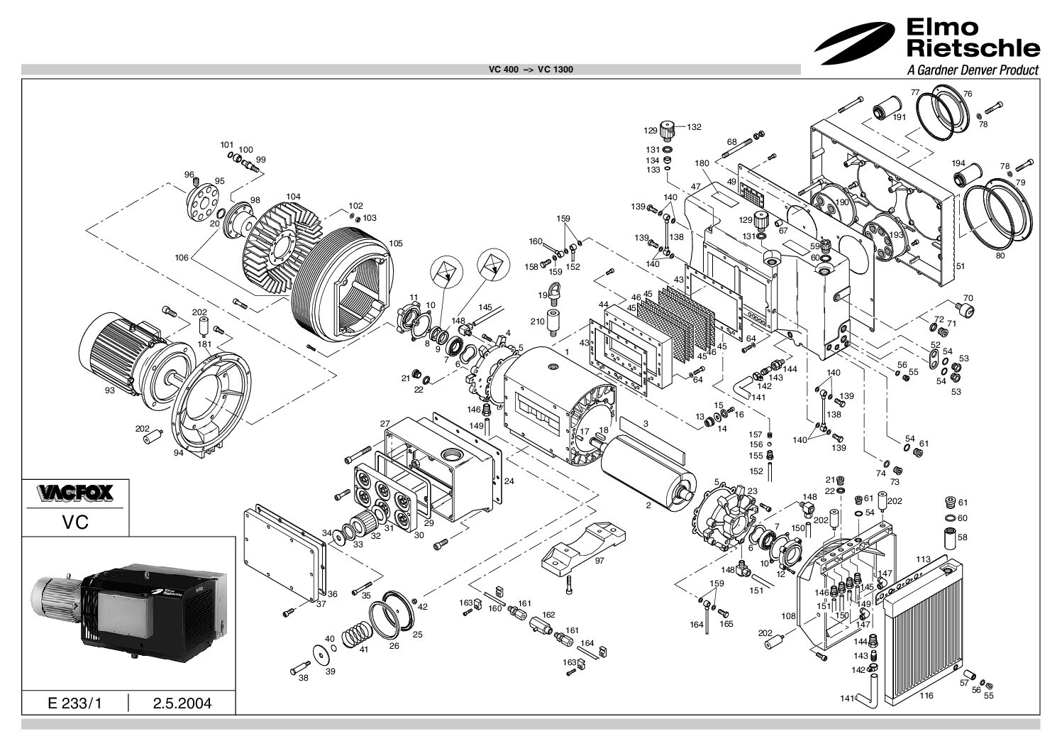 VC400 to VC1300 Exploded View