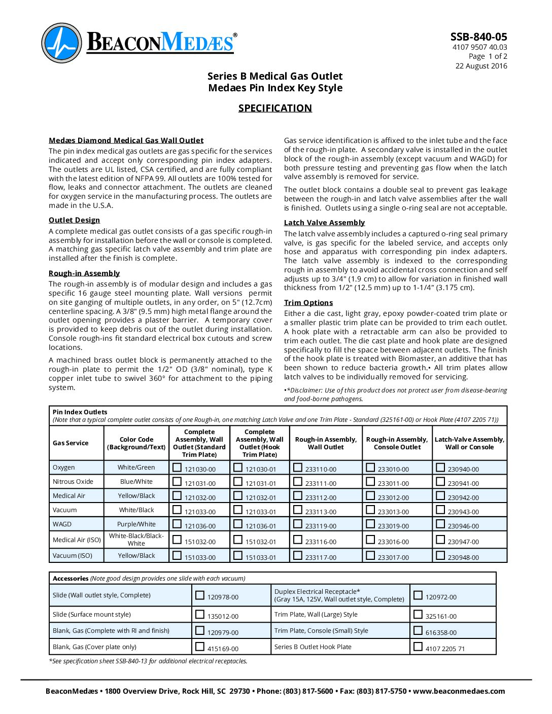 Spec Sheet