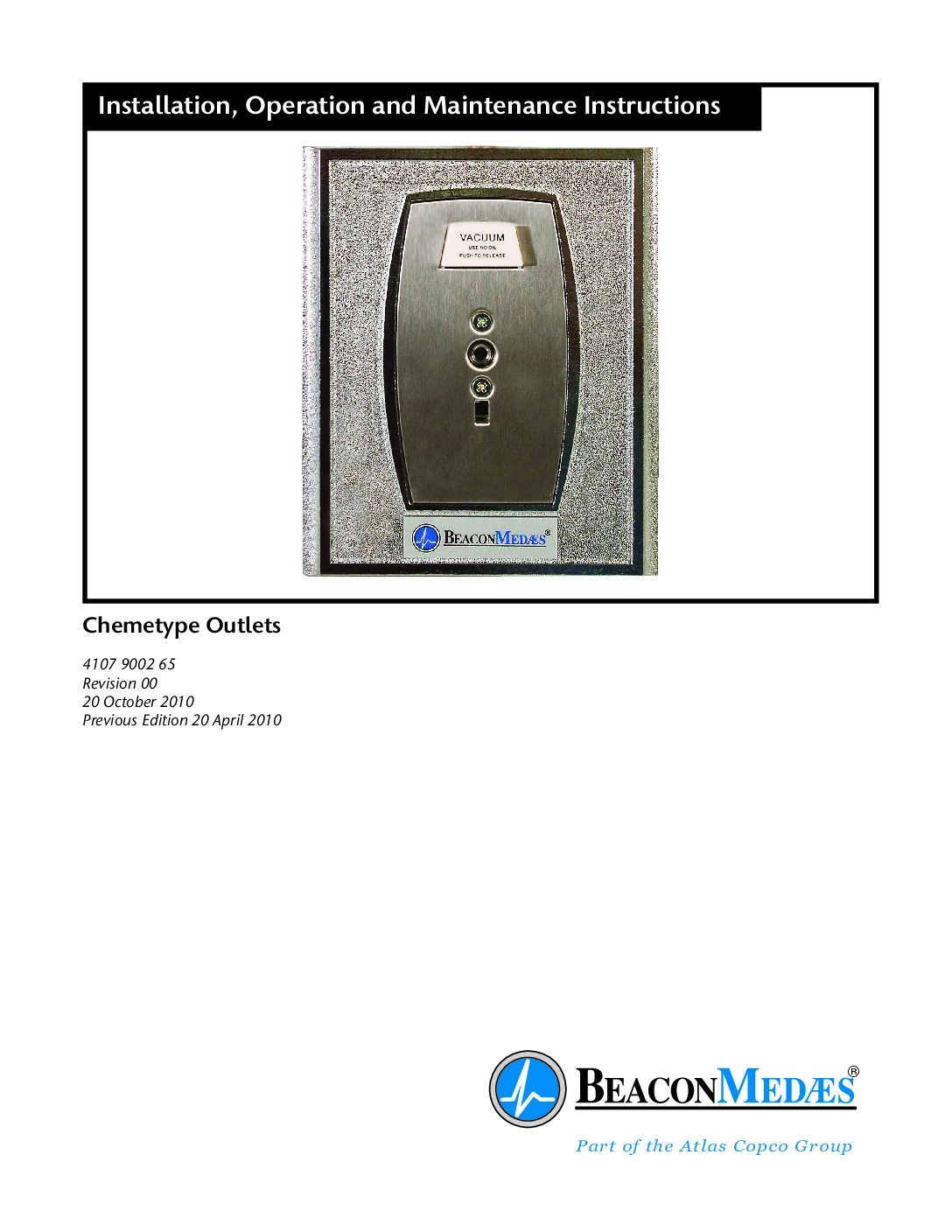 Chemetype Outlets Installation, Operation and Maintenance Instructions