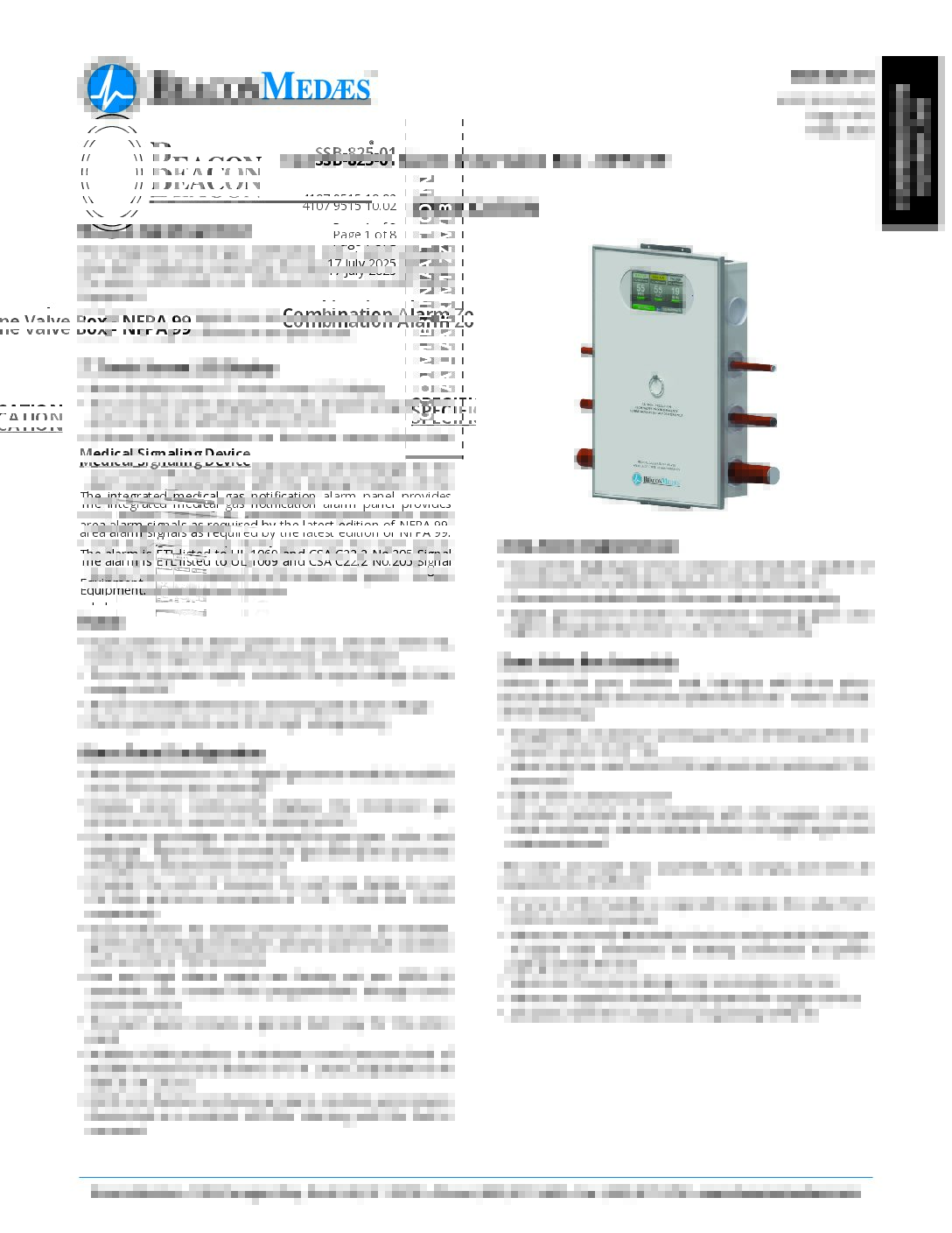 Combination Alarm Zone Valve Box Spec Sheet