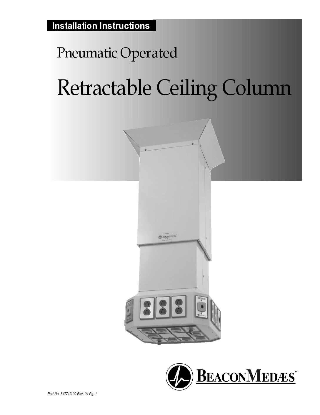 Pneumatic Retractable Ceiling Column Installation Instructions