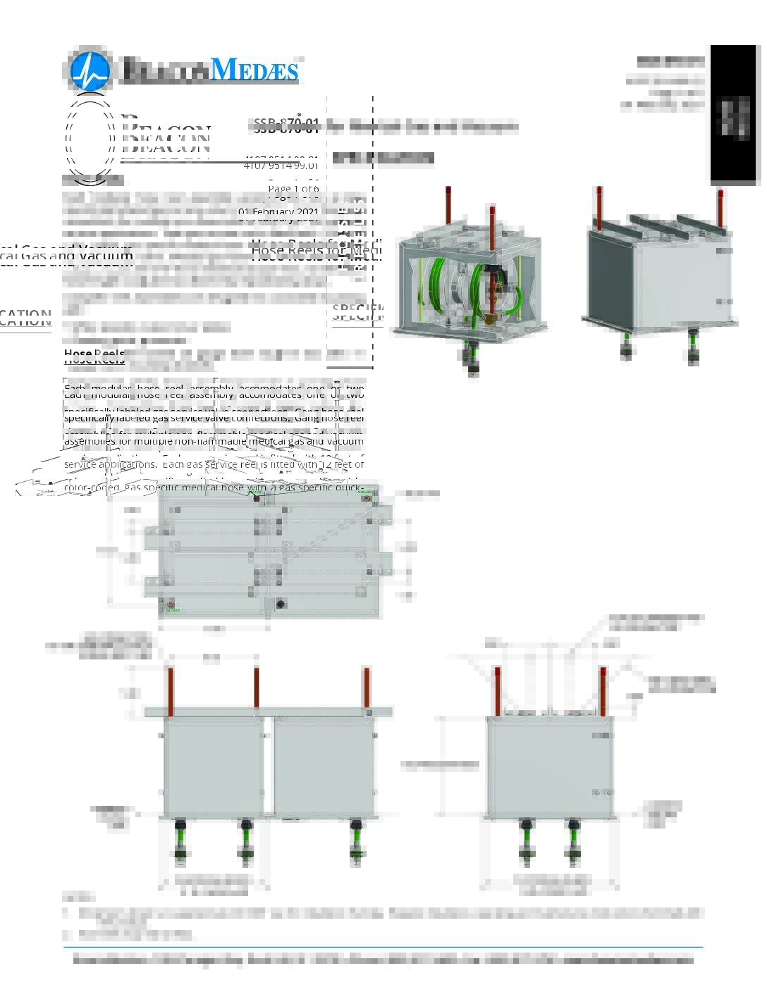 Puritan Bennett Hose Reels Datasheet