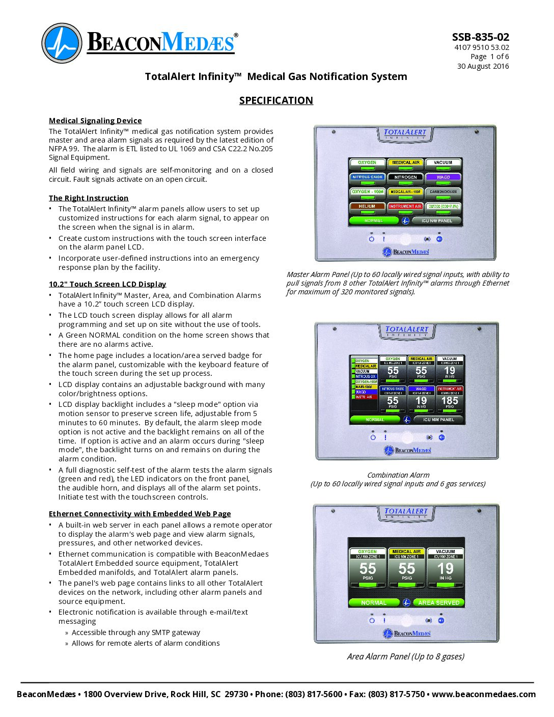 TotalAlert Infinity Technical Datasheet (4107 9510 53)