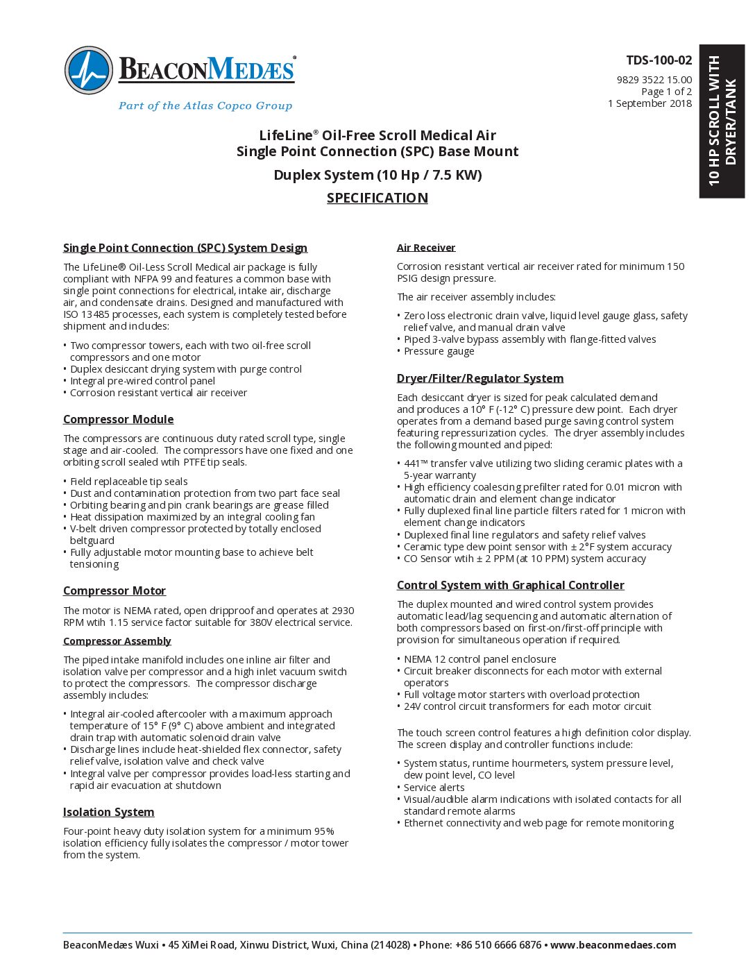 WSAS 10 Hp Duplex Technical Datasheet