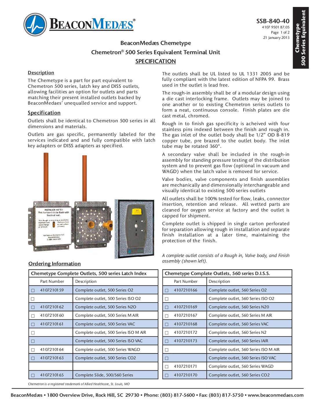 Chemetype 500 Series equivalent datasheet 4107950187