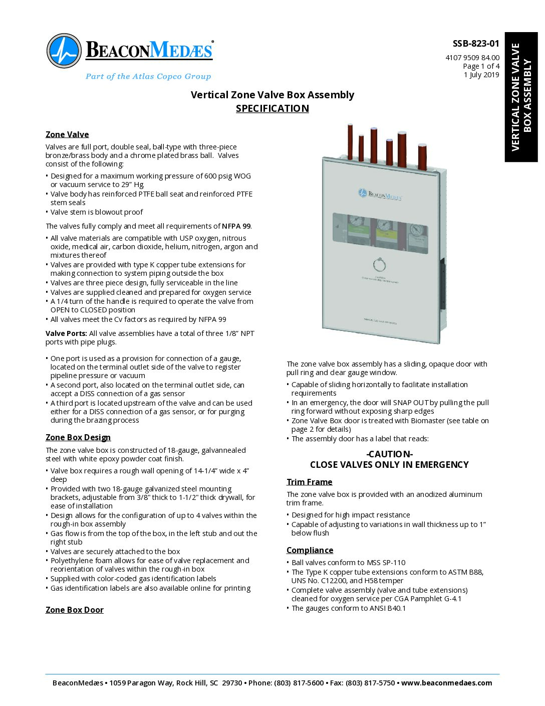 Vertical zone valve box datasheet 4107950984