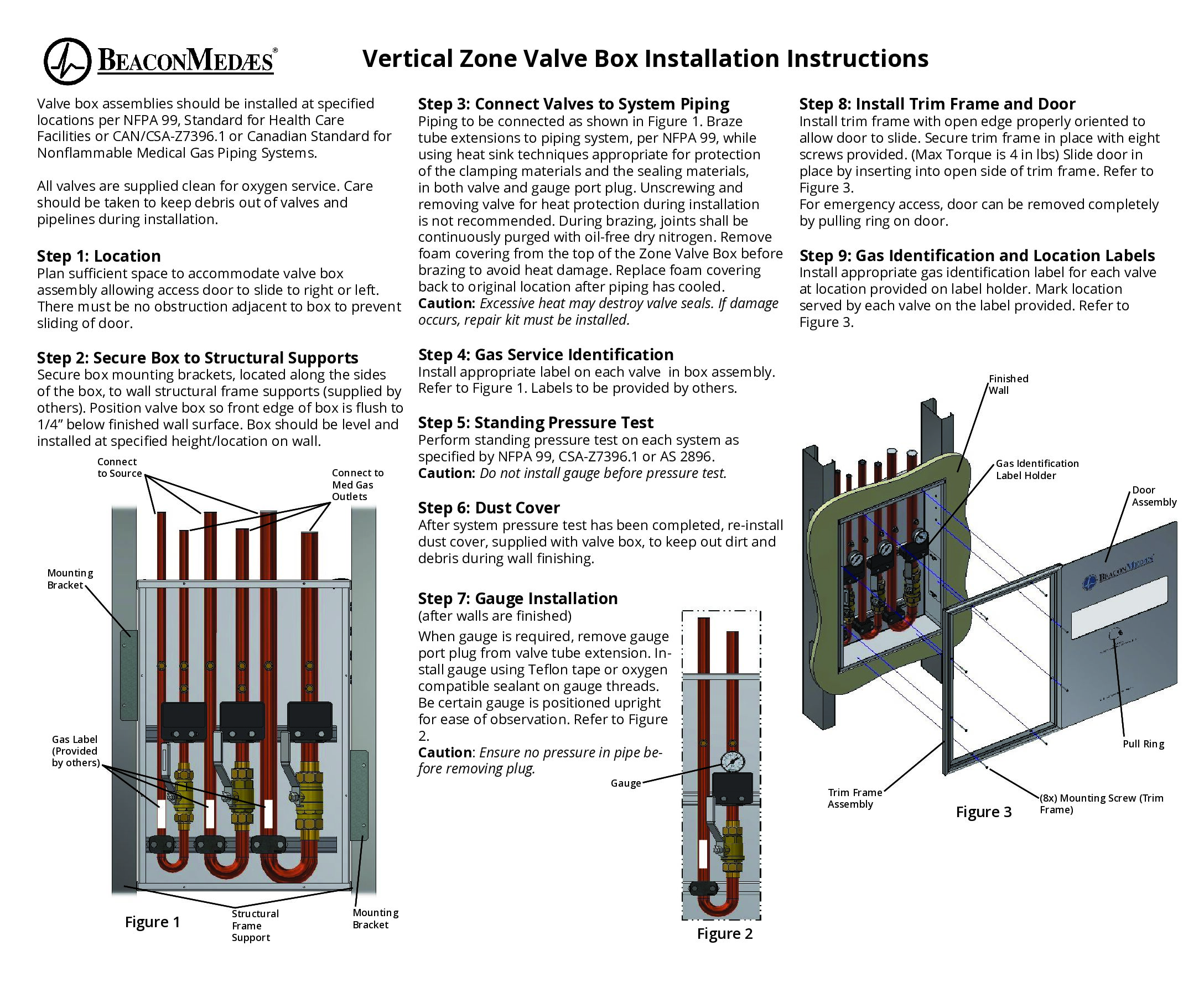 Vertical zone valve box installation