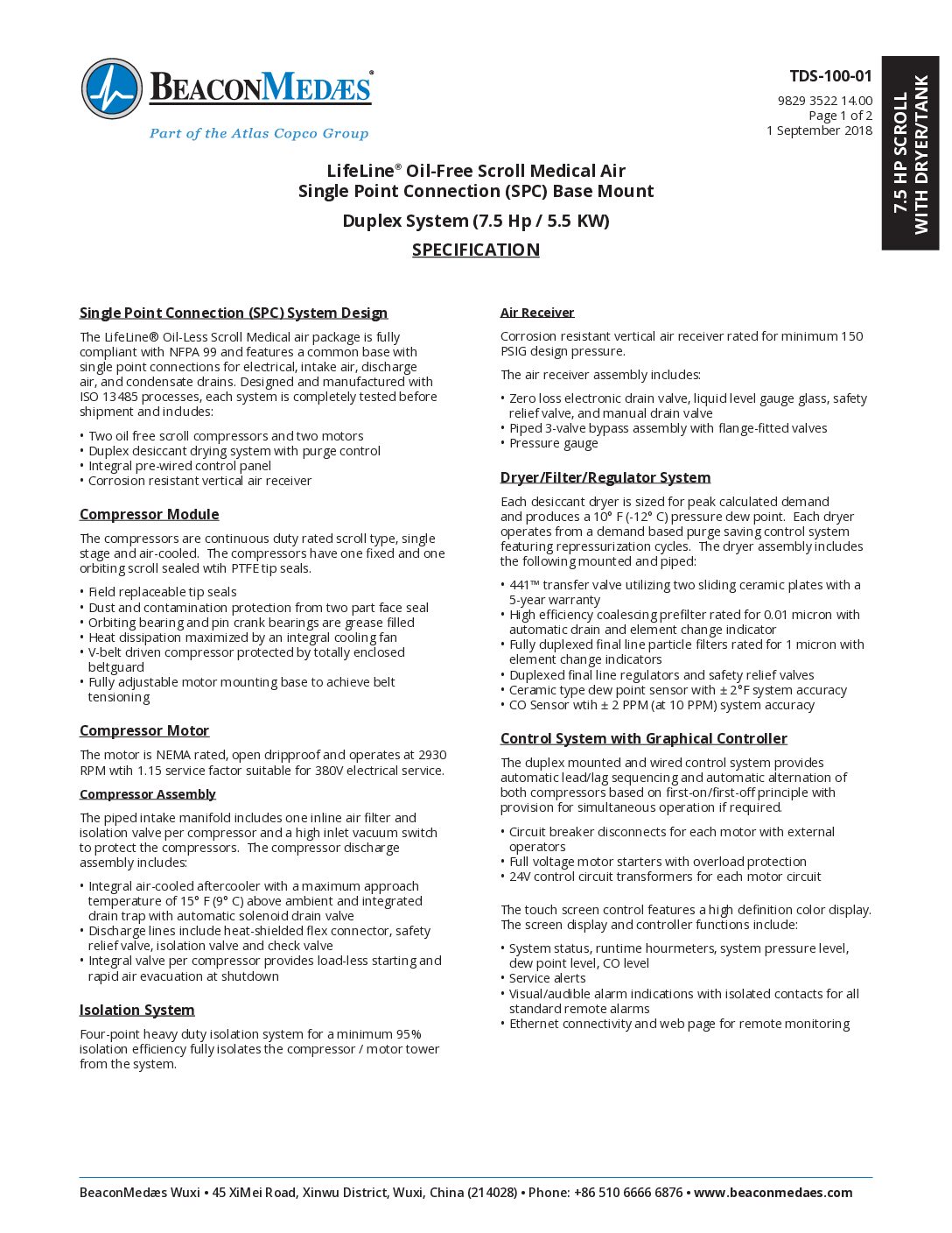 WSAS 7 HP duplex technical datasheet